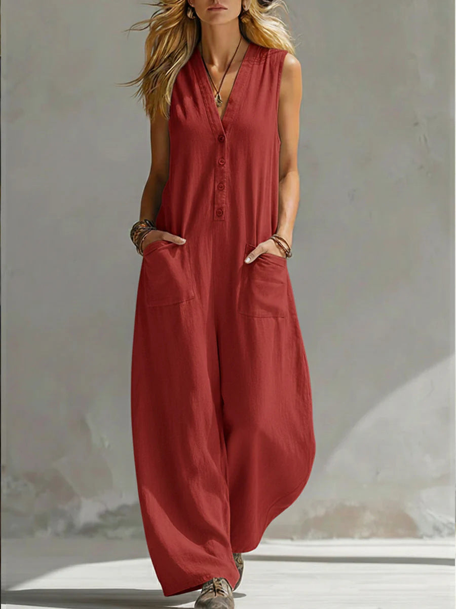 Farella - Loose Fit Wide Leg Jumpsuit