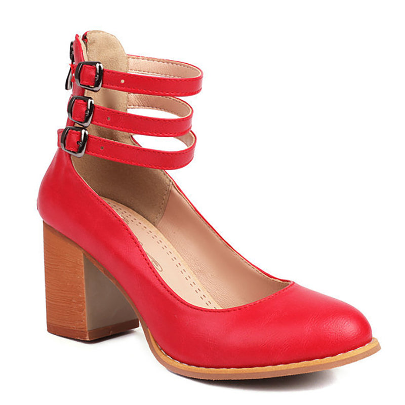 Narella™ | Elegant mid-heel square toe sandals