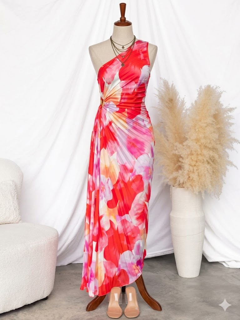 Yanira™ | Pleated One-Shoulder Dress