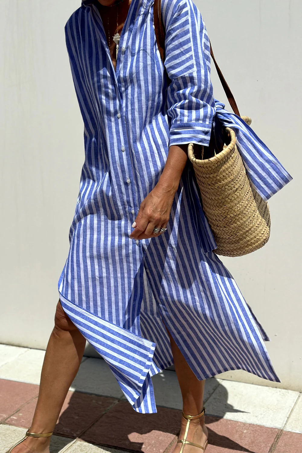 Quintilla - Shimmering V-Neck Summer Dress