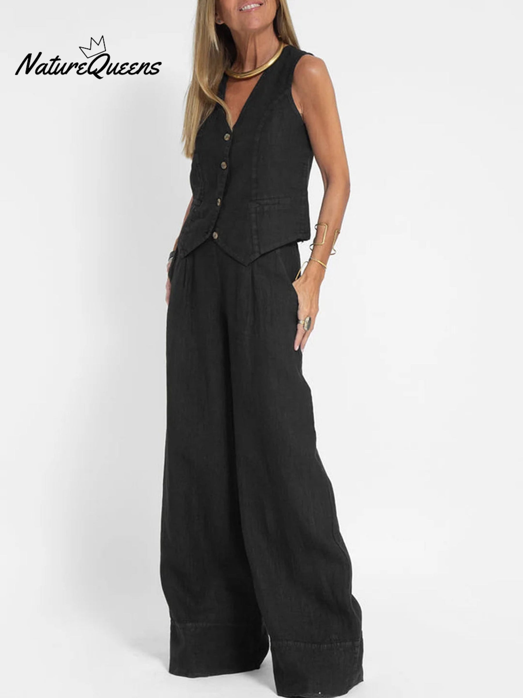 Vest & Pants Cotton Leisure Suit