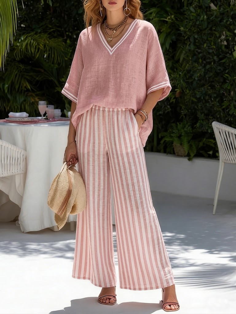 Ursuline - Breathable Linen-Blend Two-Piece Set