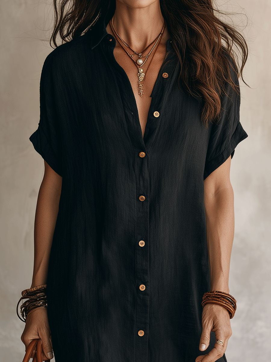 Daphne - Breezy Linen Shirt Dress
