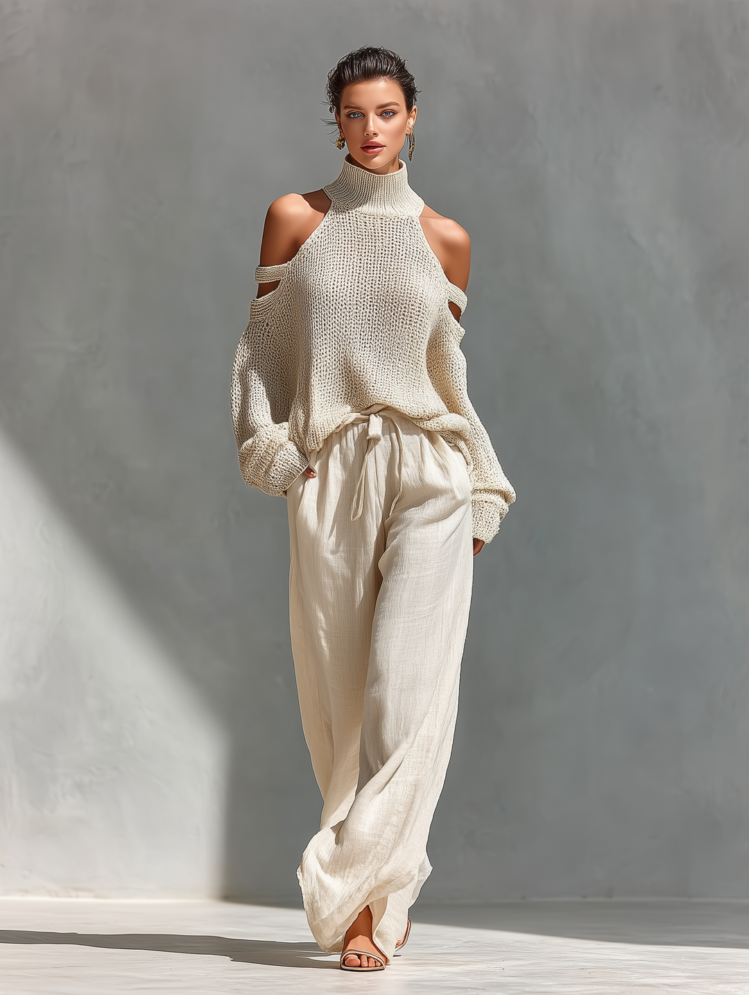 Diorelle - Knit Top and Wide Leg Set