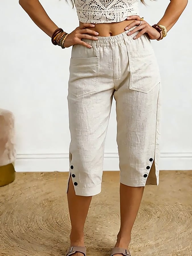 Freesia - Soft-Touch Cropped Trousers