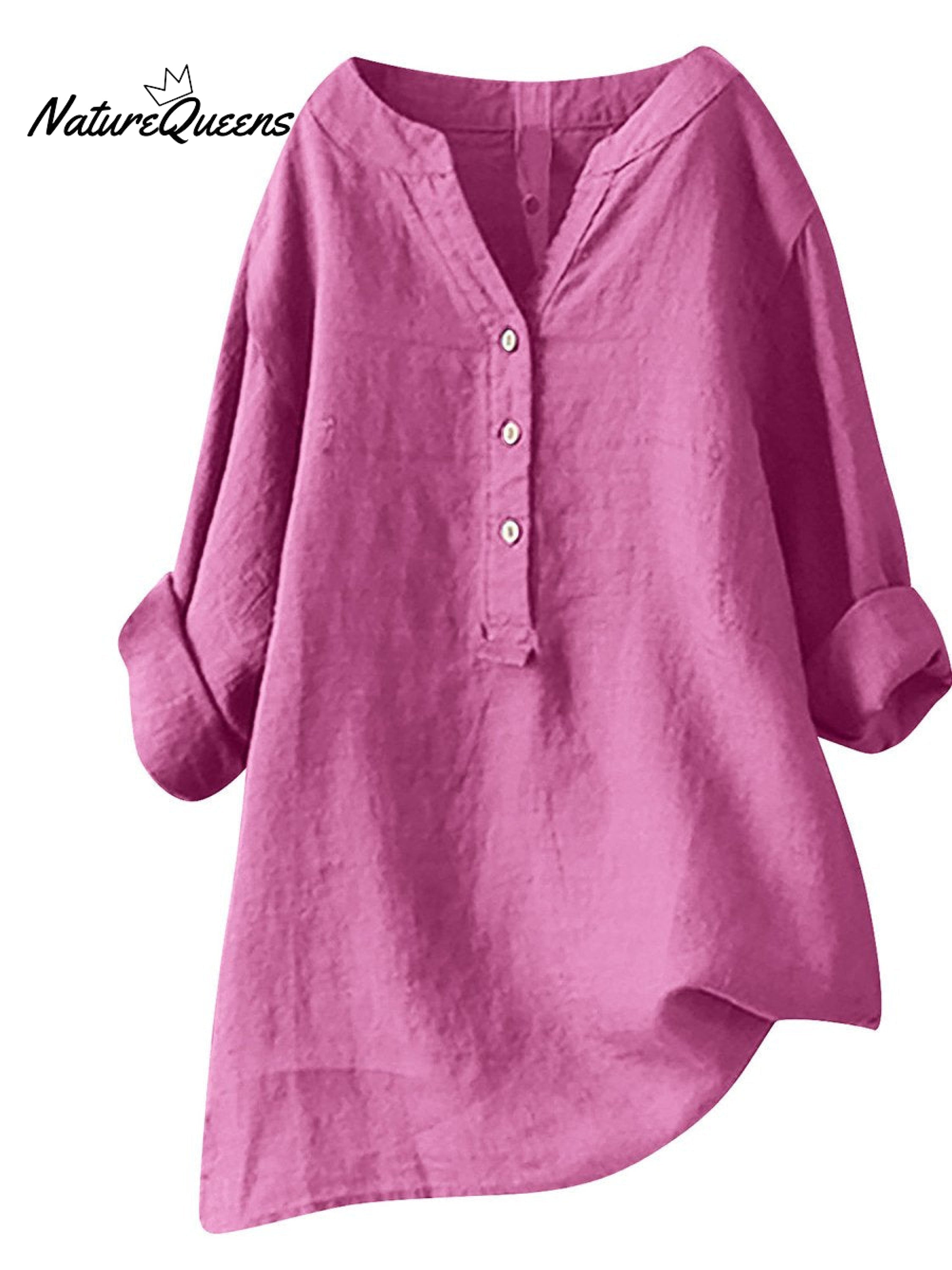 Women's  Retro Cotton And Linen Casual Shirt