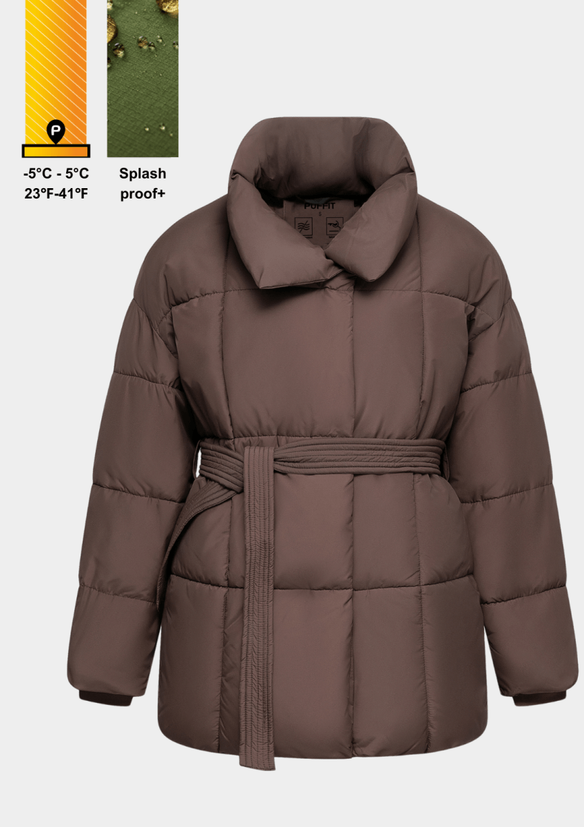 NOVA | MID LENGTH BELTED PUFFER JACKET