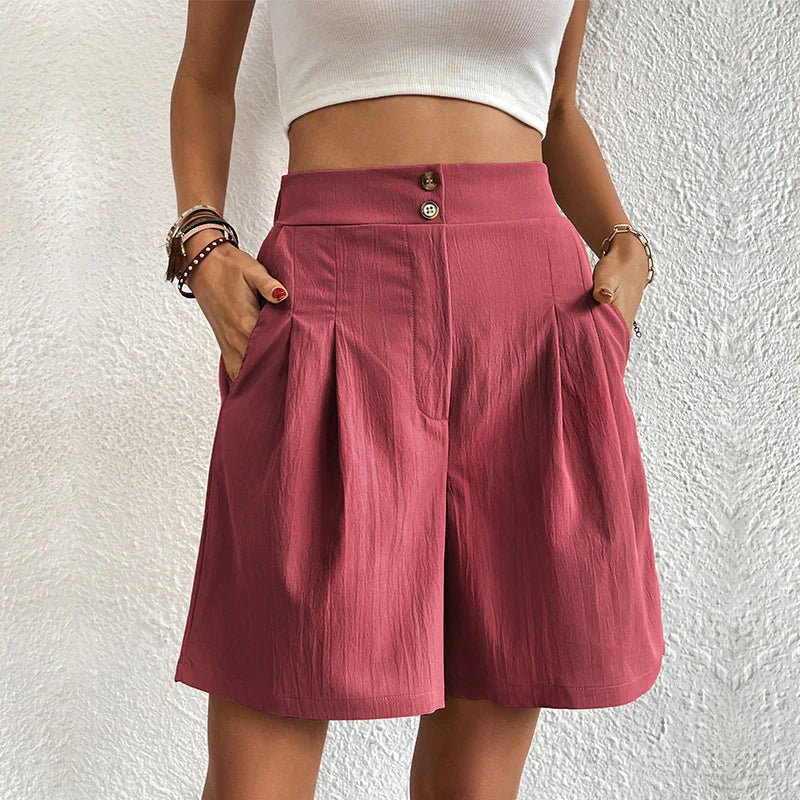 Halia - Soft-Touch High-Waisted Shorts