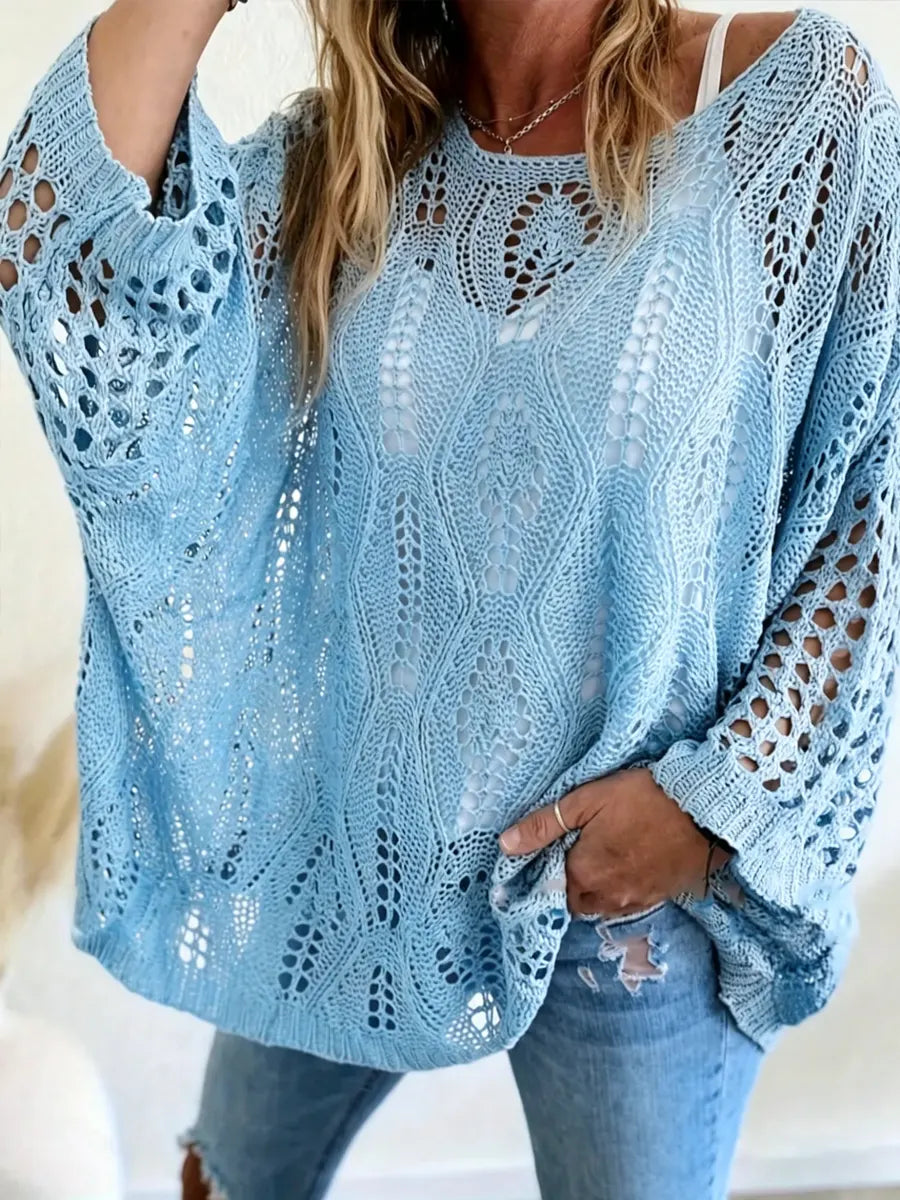 Women's Casual Hollow Knit Top