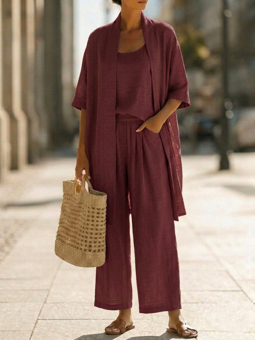 Ulyssia - Breezy Linen Three-Piece Set