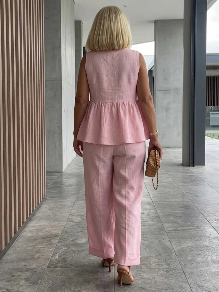 Women's Elegant Cotton And Linen Set