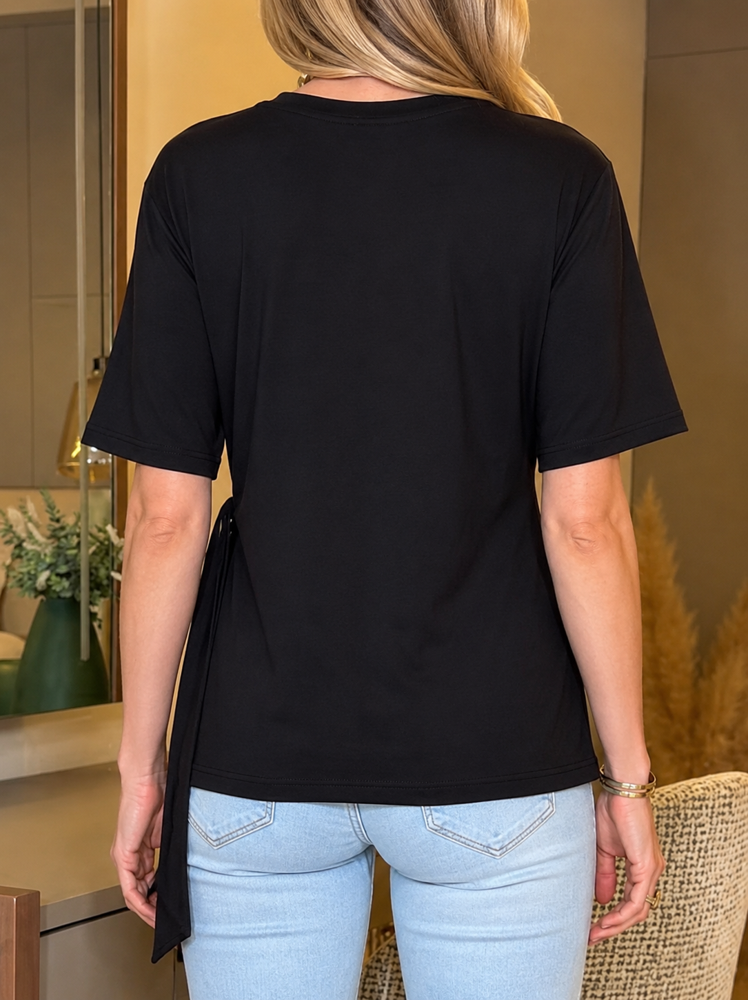 Casual & Cozy Lace-Up Cotton T-Shirt