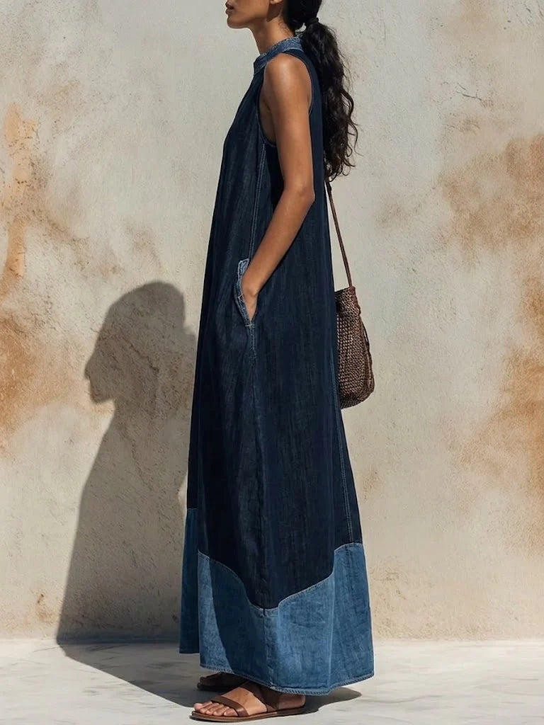 Women's Patchwork Denim Dress