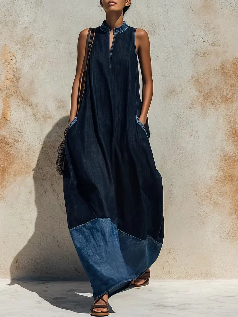 Women's Patchwork Denim Dress