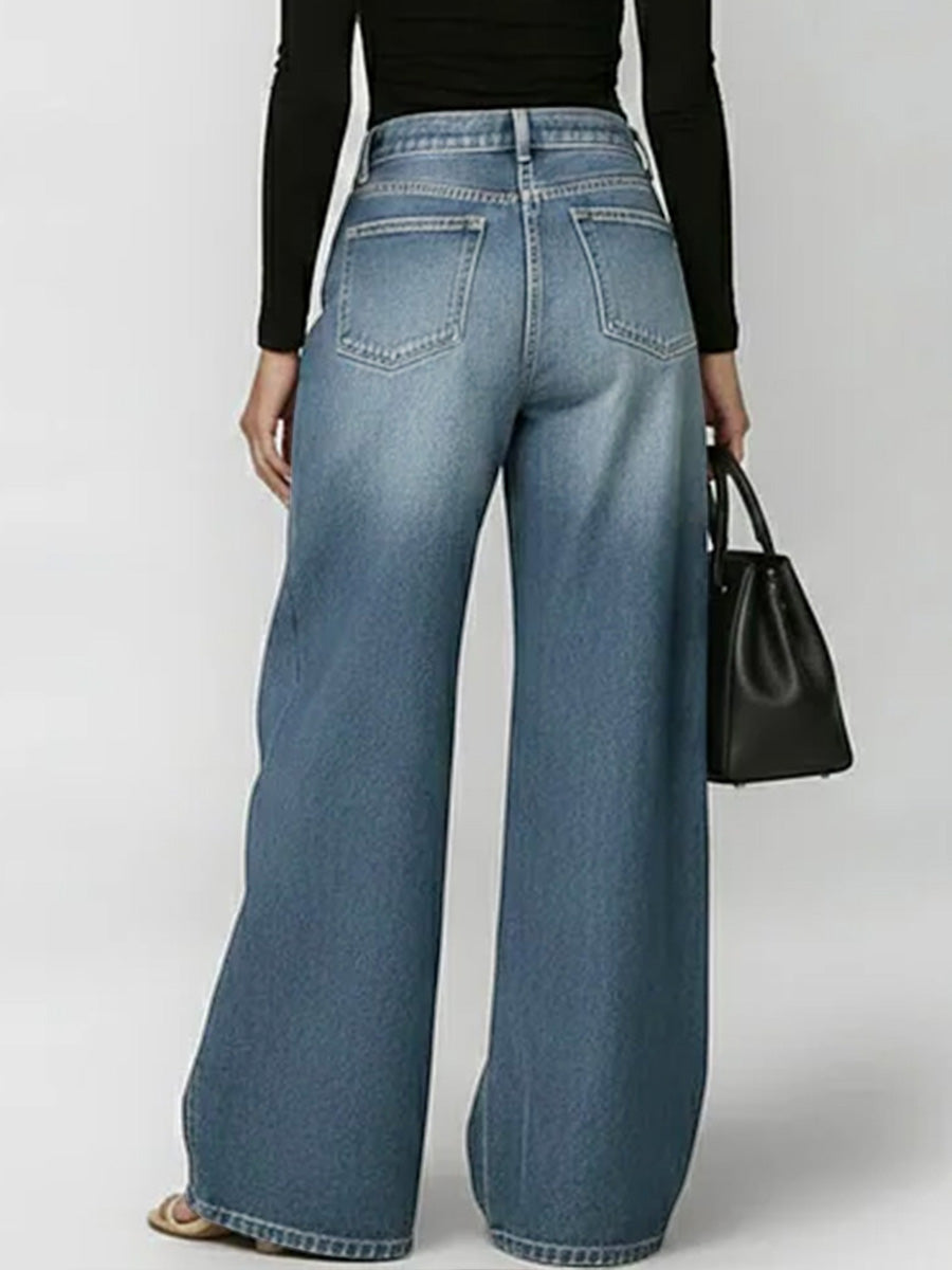 Women's High-waisted Loose-fit Wide-leg Jeans