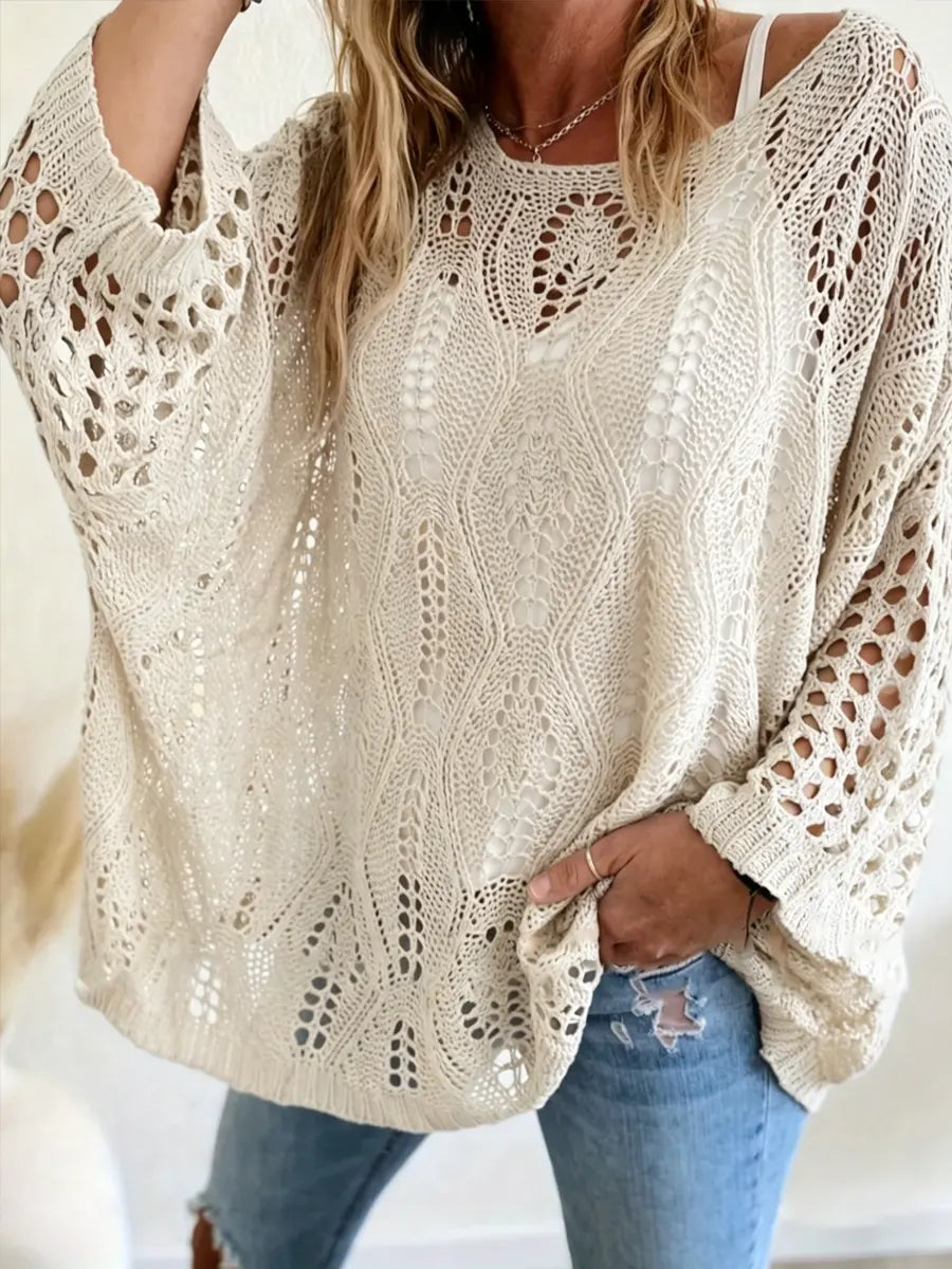 Women's Casual Hollow Knit Top