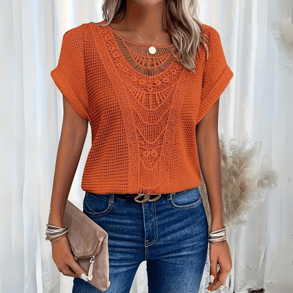 Florisa - Crochet Knit Top