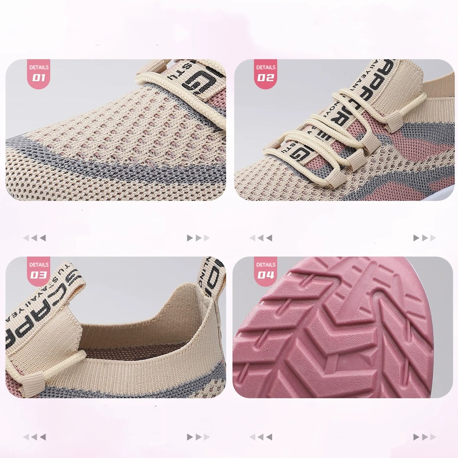 Xarae - Lightweight Cushioned Lace-Up Running Sneakers