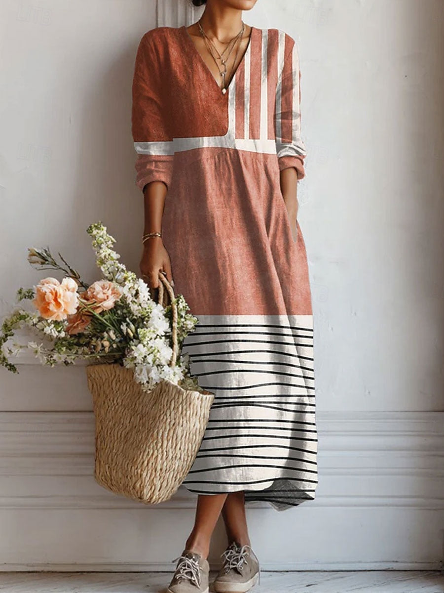 Zoey™ | Button-Front Long Sleeve Dress